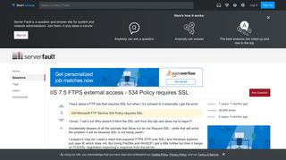 windows server 2008 - IIS 7.5 FTPS external access - 534 Policy ...