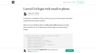 Laravel 5.4 login with email or phone – Jagadesha NH – Medium