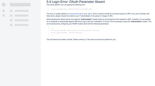 5.4 Login Error: OAuth Parameter Absent - Support Portal yasoon ...