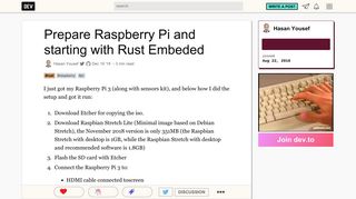 Prepare Raspberry Pi and starting with Rust Embeded - DEV ...