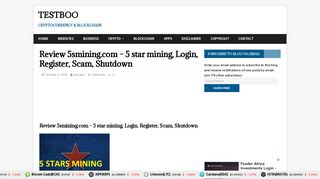 Review 5smining.com - 5 star mining, Login, Register, Scam, Shutdown