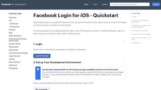 iOS - Facebook Login - Facebook for Developers