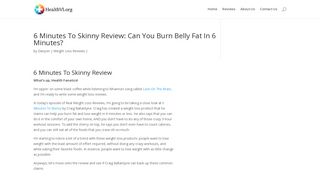 6 Minutes To Skinny Review: Can You Burn Belly Fat In 6 Minutes?