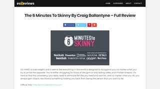 6 Minutes To Skinny By Craig Ballantyne Review - is a Scam?