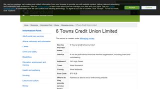 6 Towns Credit Union Limited - Sandwell Council