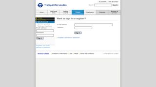 Want to sign in or register? | Transport for London - Apply for an Oyster ...