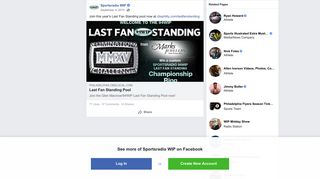 Sportsradio WIP - Join this year's Last Fan Standing pool... | Facebook