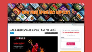 666 Casino: $/€666 Bonus + 66 Free Spins! - New Free Spins No ...