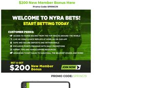 Sign up Bonus - NYRA Bets