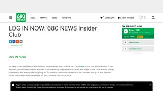 LOG IN NOW: 680 NEWS Insider Club