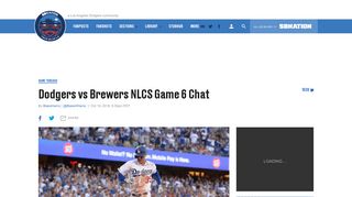 Dodgers vs Brewers NLCS Game 6 Chat - True Blue LA