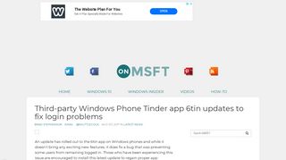 Third-party Windows Phone Tinder app 6tin updates to fix login ...