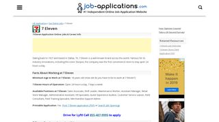 7-11 Application, Jobs & Careers Online - Job-Applications.com
