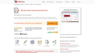 Seven Eleven Pay Stub - Fill Online, Printable, Fillable, Blank | PDFfiller