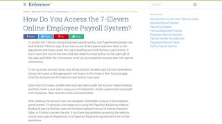 How Do You Access the 7-Eleven Online Employee Payroll System ...