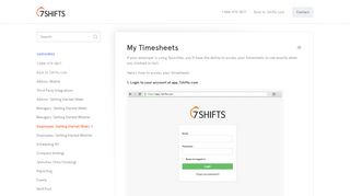 My Timesheets - 7shifts Support