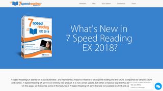 What's New in 7 Speed Reading EX 2018?