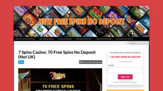 7 Spins Casino: 70 Free Spins No Deposit (Not UK) - New Free Spins ...