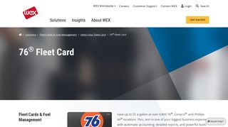76® Fleet Card | Fleet Cards & Fuel Management | Solutions | WEX Inc.