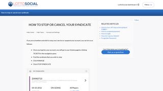 How to stop or cancel your syndicate – Help Center