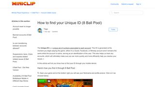 How to find your Unique ID (8 Ball Pool) – Miniclip Player Experience