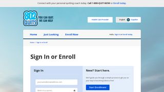 802Quits - Sign In or Enroll