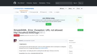 SimpleSAML_Error_Exception: URL not allowed: http://localhost:8080 ...