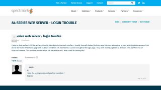 84 series web server - login trouble | Spectralink