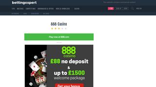 888 Casino PromoCode: £88 free + 100% up to £1500 - Bettingexpert