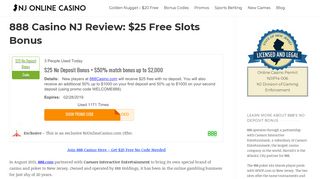 888 Casino NJ - Exclusive $25 Bonus For 888 ... - NJ online casinos