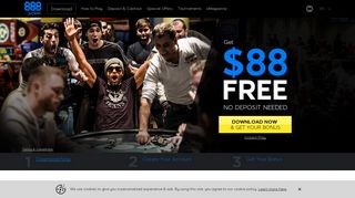 888 Poker: Online Poker | £20 No Deposit Bonus