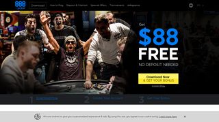 Online Poker Canada | $88 No Deposit Bonus | 888 Poker