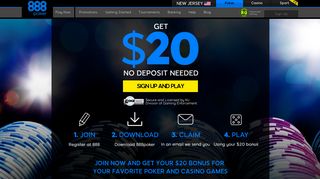 Sign Up Bonus - 888 poker NJ