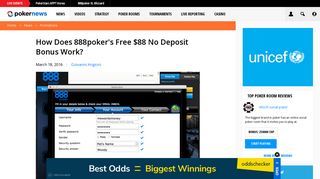 How Does 888poker's Free $88 No Deposit Bonus Work? | PokerNews