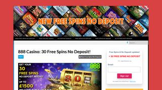 888 Casino - New Free Spins No Deposit