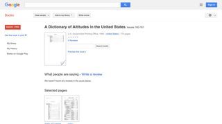 A Dictionary of Altitudes in the United States