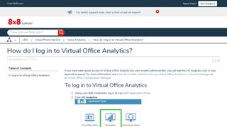 How do I log in to Virtual Office Analytics? - 8x8 Support