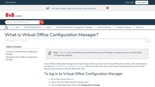 What is Virtual Office Configuration Manager? - 8x8 Support