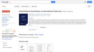 United Nations Commission on International Trade Law: Yearbook