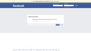 Find Your Account - Facebook