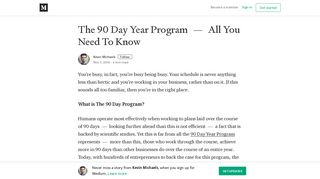 The 90 Day Year Program — All You Need To Know – Kevin Michaels ...