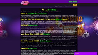 About Us | 918KISS 4D Lucky Draw | Online Casino Malaysia