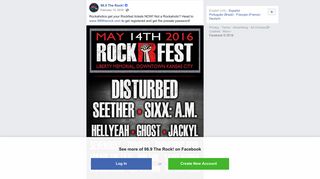 98.9 The Rock! - Rockaholics get your Rockfest tickets... | Facebook