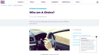 A Choice Car Insurance & Contact Details | MoneySuperMarket