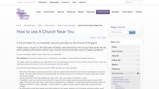 How to use A Church Near You - the Diocese of Derby