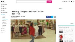 Mystery shopper alert: Don't fall for this scam - AOL Finance - AOL.com