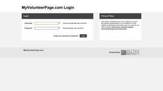 MyVolunteerPage - VOLUNTEER Login