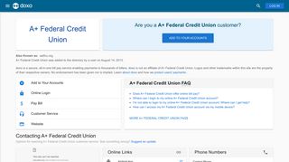 A+ Federal Credit Union: Login, Bill Pay, Customer Service and Care ...