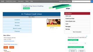 A+ Federal Credit Union - Austin, TX - Credit Unions Online