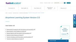 Anywhere Learning System Version 3.5 Manuals | Fuel Education